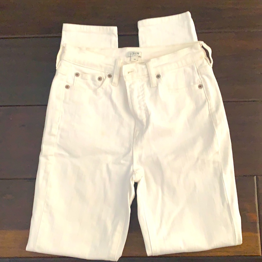 J CREW high waisted white skinny jeans size 25
